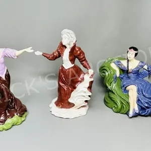 3 hand crafted pottery figures