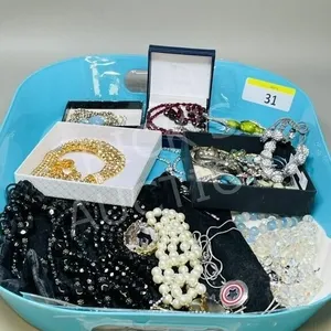 tray of costume jewelry