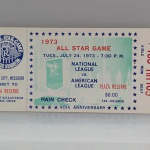 1973 All Star Game Royals Stadium Ticket Holes