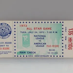 1973 All Star Game Royals Stadium Ticket Holes