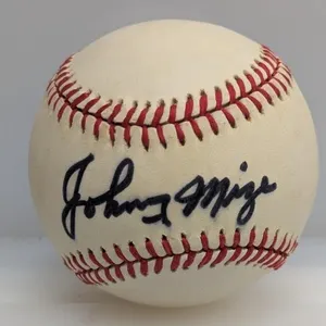 Johnny Mize Auto ONLB Rawlings Baseball BGS COA