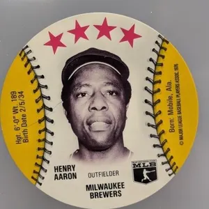 1976 Is lays Ice Cream Hank Aaron Disc
