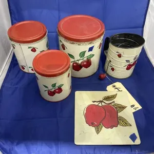 Flour Sifter - Tin Canisters - Matching Trivet