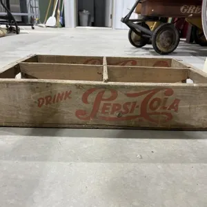 Vintage Wooden Soda Pop Crate - Pepsi