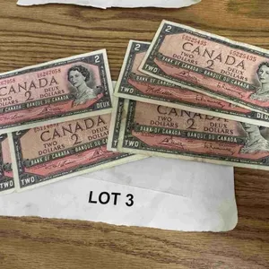 7-1954 Canadian $2 bills