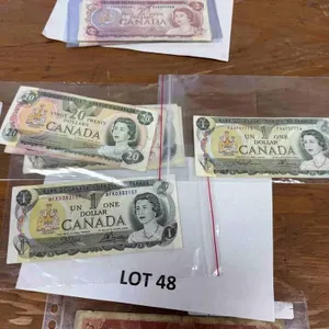 assorted vintage Canadian bills