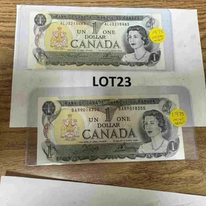 2-1973 Canadian $1 bills