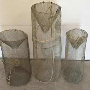 vintage galvanized wire mesh minnow traps