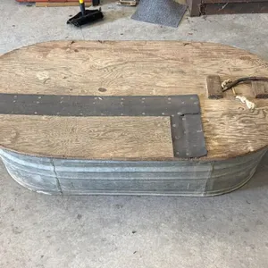 Galvanized tub 44x24 with Wood Top