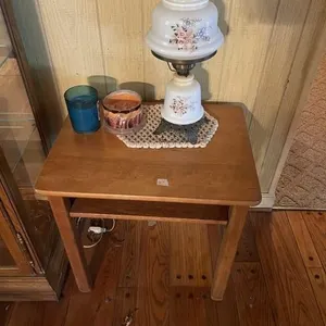 School Desk, Lamp, 2 candles,