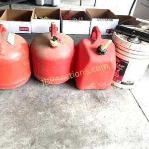 DIESEL FUEL CANS W APPROX 4 GALLONS OF FUEL
