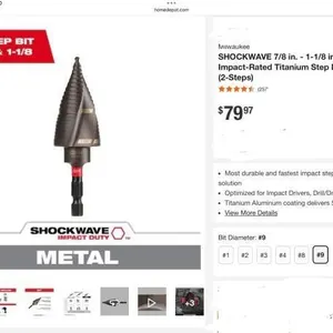 Milwaukee SHOCKWAVE Step Drill Bit 9