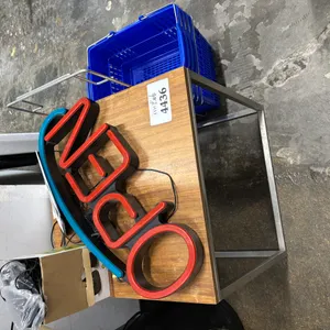Square End Table; OPEN Sign; Shopping Baskets