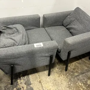 2 Grey Cloth Lounge Chairs