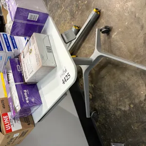 31 1/2" W x 21 1/2" D Adjustable Height Rolling Table w/ Contents
