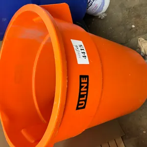 U Line Orange Rolling Garbage Container