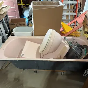 Pink Bath Tub, Sink & Toilet Set