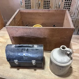 Wood Crate of Misc Antiques