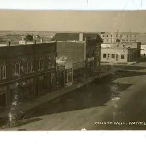 1910 RPPC – “Main St. West: Watrous 5/4/1910.  Cornwell Photo”.  Watrous,