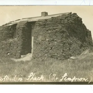 Early 1900’s RPPC – “Homestead is Shack. (In Simpson.)”  Simpson