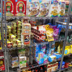 LARGE LOT OF ASSORTED CEREAL, OATS, FRUIT CUPS