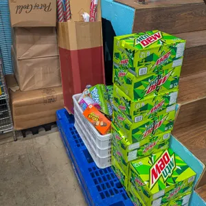 CORNER LOT OF MOUNTAIN DEW, CHRISTMAS WRAP, TOYS