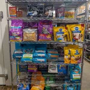 LARGE LOT OF CAT AND DOG FOOD AND TREATS INCLUDES