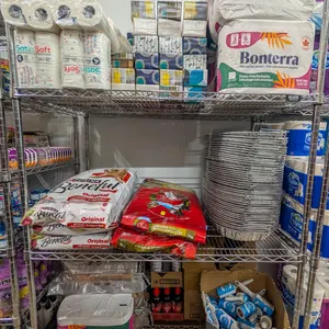 LARGE LOT OF DOG FOOD AND CLEANING PRODUCTS INCLS