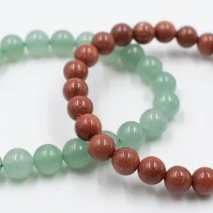 #28-NATURAL GREEN AVENTURINE & GOLD SAND STONE
