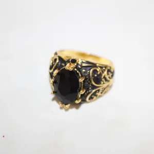 NEW TURKISH HANDMADE GOLD TONE MENS RING SZ10