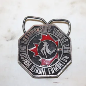 1982 WORLD WRESTLING BELT BUCKLE