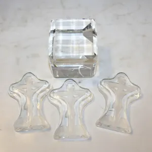 3 LASER ENGRAVED RELIGIOUS CRUCIFIX FIGURINES &