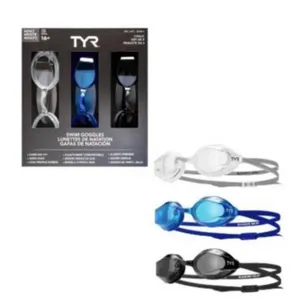 TYR Swim Goggles 3-Pack for Adults 16+ - Model 169637
