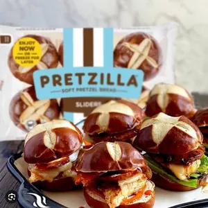 Pretzilla Soft Pretzel Slider Buns, 15 Bags of 6 buns