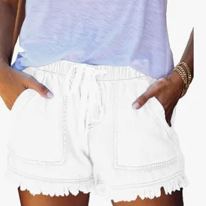 HVepuo X002SU4LAV Women's Summer Paper Bag Jean Shorts, Size M