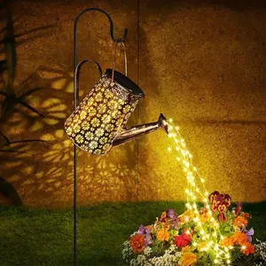 Solar Watering Can with Lights,Solar Outdoor Garden Decor Waterproof Large Hanging Lantern