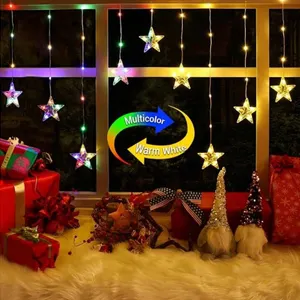 LED Star Window Lights, 76 LED, 9 Stars Decorative Lighting System