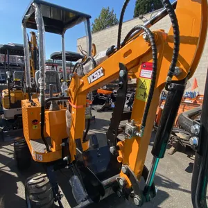 VISEC VC-L13 13.5 HP GAS POWERED PNEUMATIC TIRE MINI EXCAVATOR WITH ATTACHED DIGGING BUCKET,