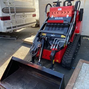 SDLOOL SL-530T GAS POWERED STAND ON RUBBER TRACK MINI SKID STEER LOADER WITH 45" BUCKET