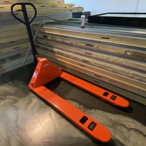 ULINE H-3029 ORANGE 5500LB CAPACITY PALLET TRUCK