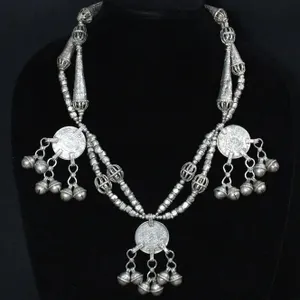 SILVER AFGHANI LAYERED TRADITIONAL NECKLACE 206g