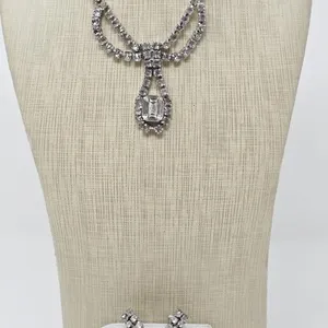 Vintage Rhinestone Necklace & Earrings