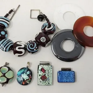 Artisan Glass Bead Bracelet Lot