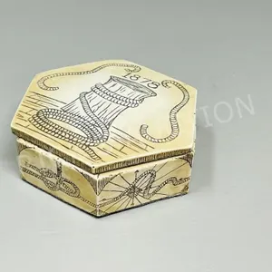vintage nautical theme trinket box w/ lid