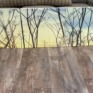 Set of three wooden tree abstract hanging art