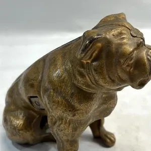 Cast Iron Bulldog Coin Bank 5 inches