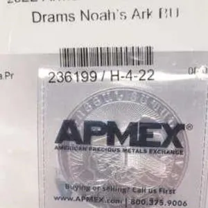 2022 Armenia Drams Noah's Ark 1 Oz. Fine Silver