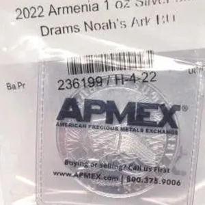 2022 Armenia Drams Noah's Ark 1 Oz. Fine Silver
