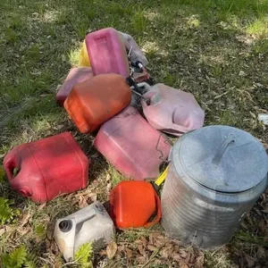 Lot of Plastic Gas Cans