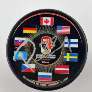 2009 IIHF World Junior Championship Canada Hockey Puck Tomas Tatar & Richard Panik Signed